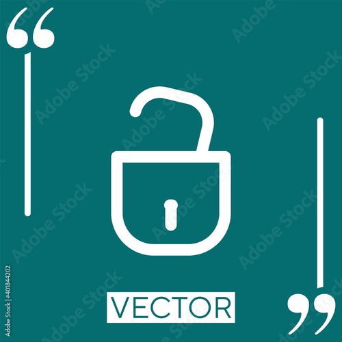 unlocked padlock vector icon Linear icon. Editable stroke line