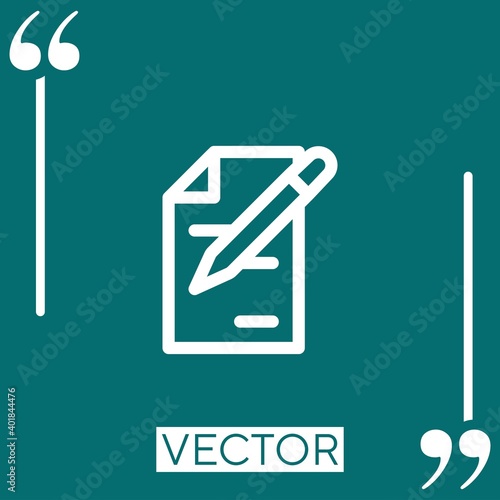 document Linear icon. Editable stroke line