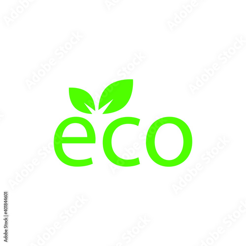 green environmental letter icon on white background, Vector illustration