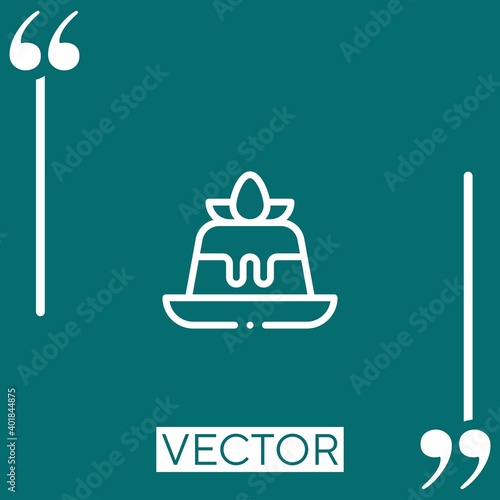 panna cotta vector icon Linear icon. Editable stroked line