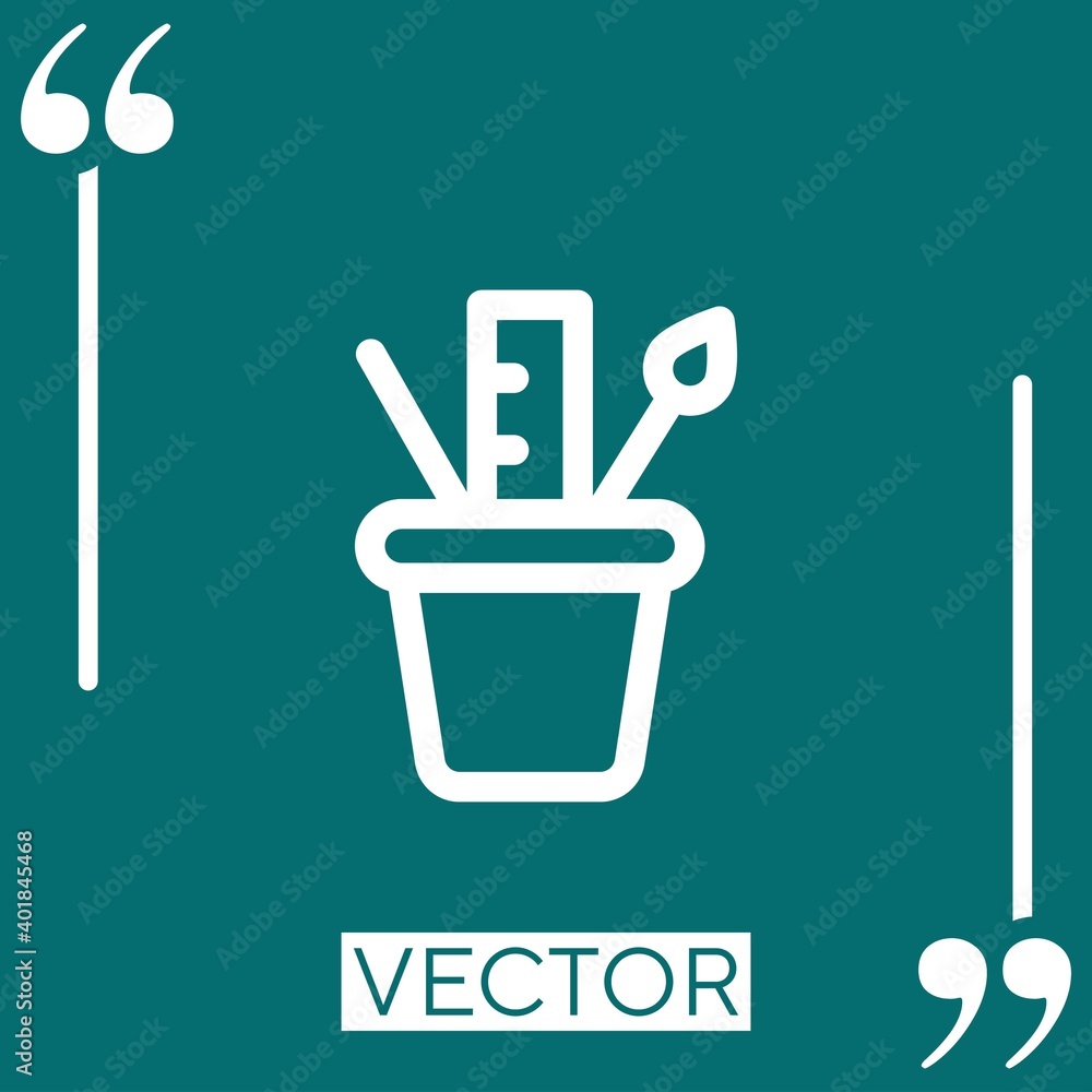 pencil holder Linear icon. Editable stroke line pencil holder Linear icon. Editable stroke line