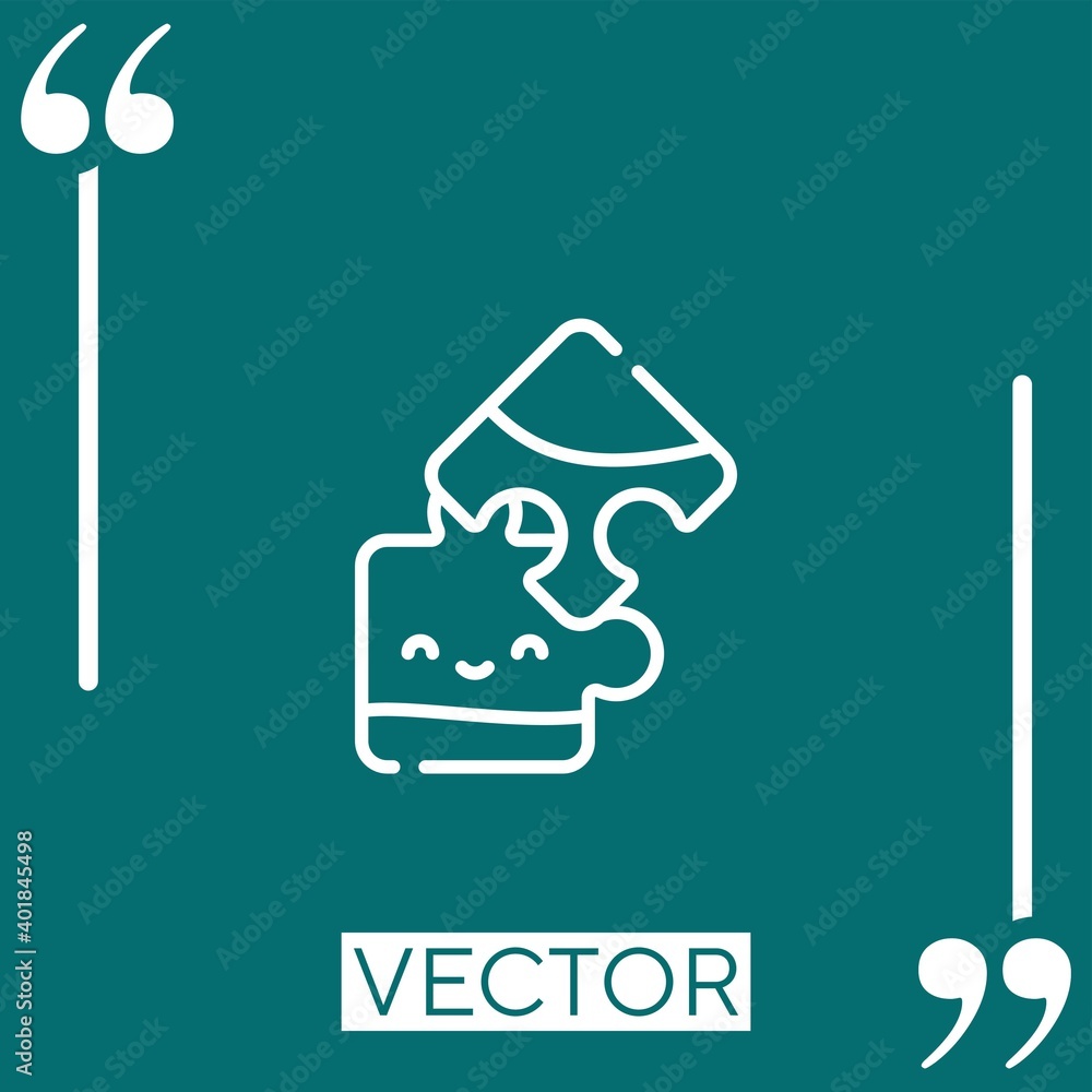 puzzle pieces vector icon Linear icon. Editable stroked line puzzle pieces vector icon Linear icon. Editable stroked line