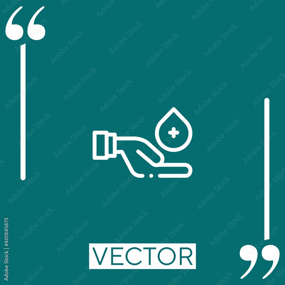 hand vector icon Linear icon. Editable stroked line