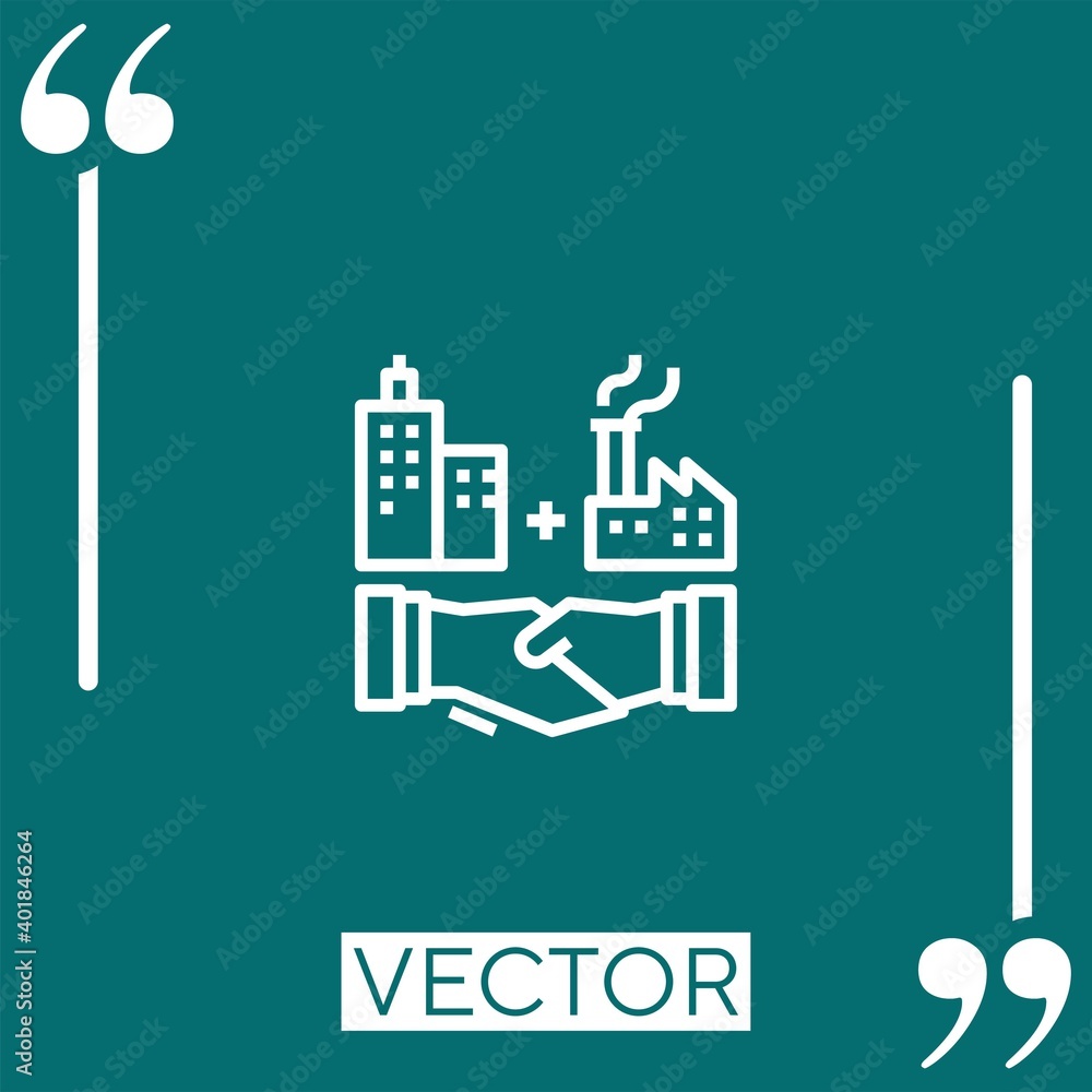 Naklejka premium outsourcing vector icon Linear icon. Editable stroked line
