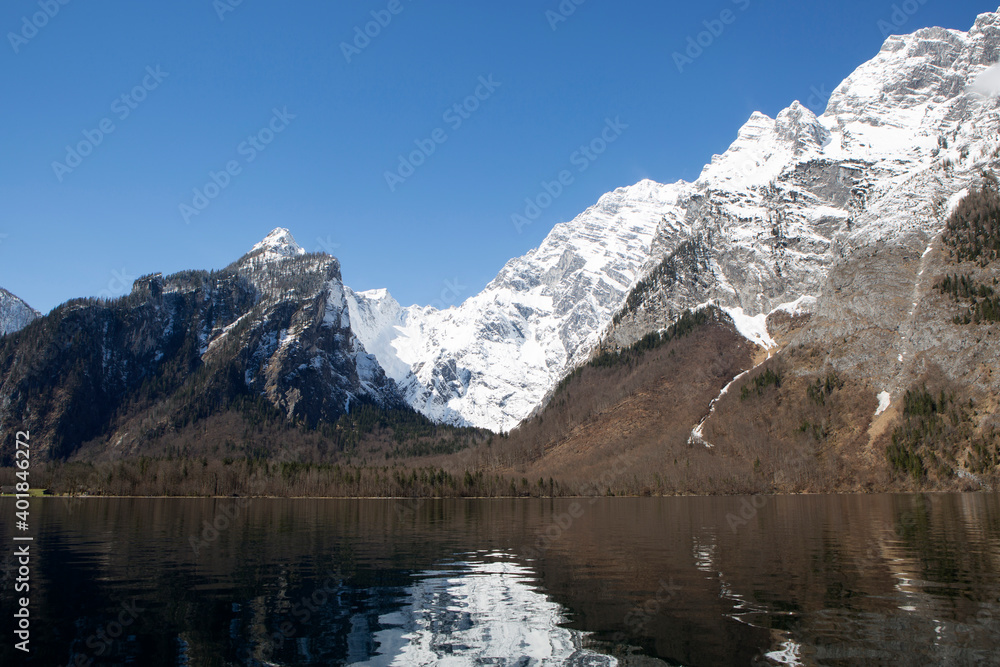 Famous lake Koenigssee in Bavaria