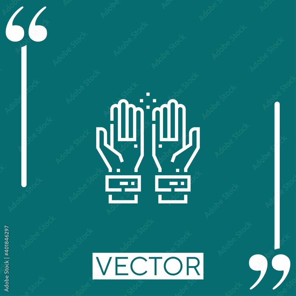 Obraz premium pray vector icon Linear icon. Editable stroked line