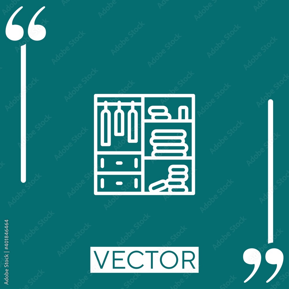 wardrobe vector icon Linear icon. Editable stroked line wardrobe vector icon Linear icon. Editable stroked line