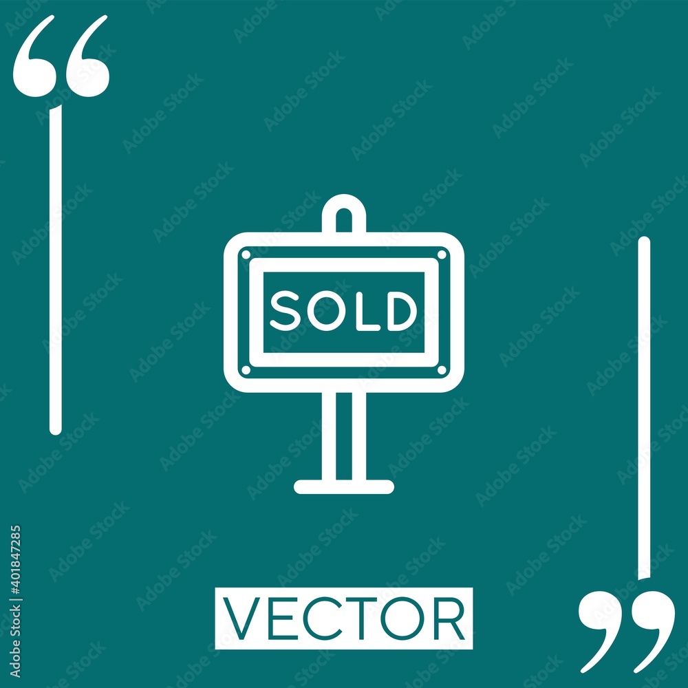 sold vector icon Linear icon. Editable stroked line sold vector icon Linear icon. Editable stroked line