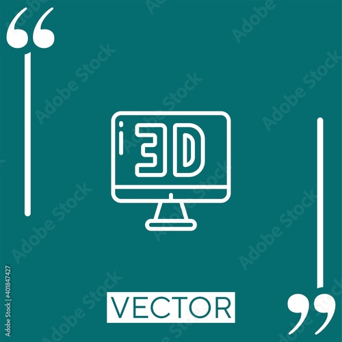 d vector icon Linear icon. Editable stroked line