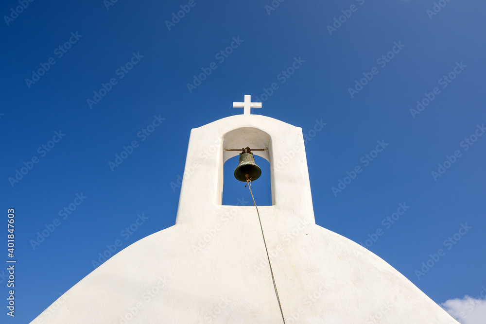 Bell tower of traditional Greek church. Santorini, Greece Bell tower of traditional Greek church. Santorini, Greece