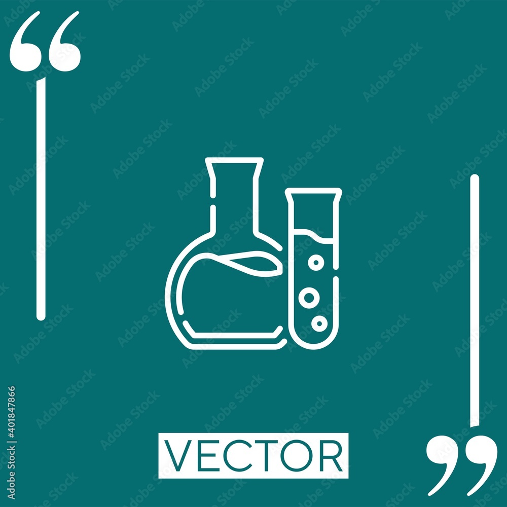 test tubes Linear icon. Editable stroke line test tubes Linear icon. Editable stroke line