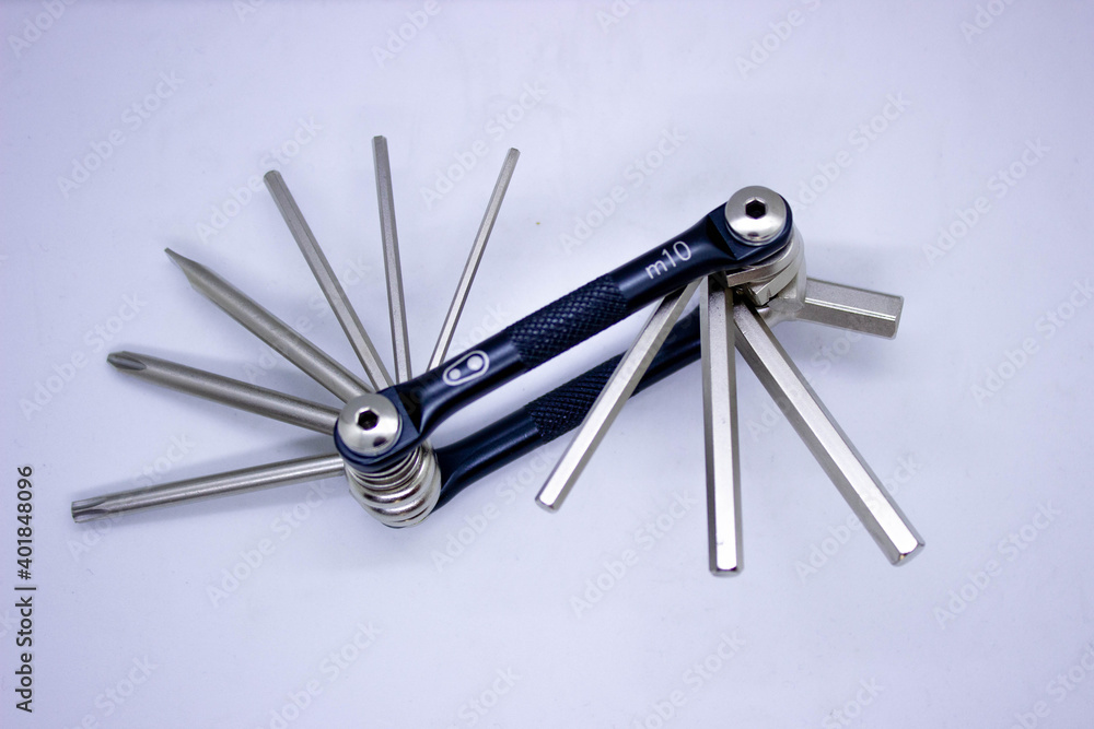 Bike repair tool hex key isolated. Bike repair tool hex key isolated.