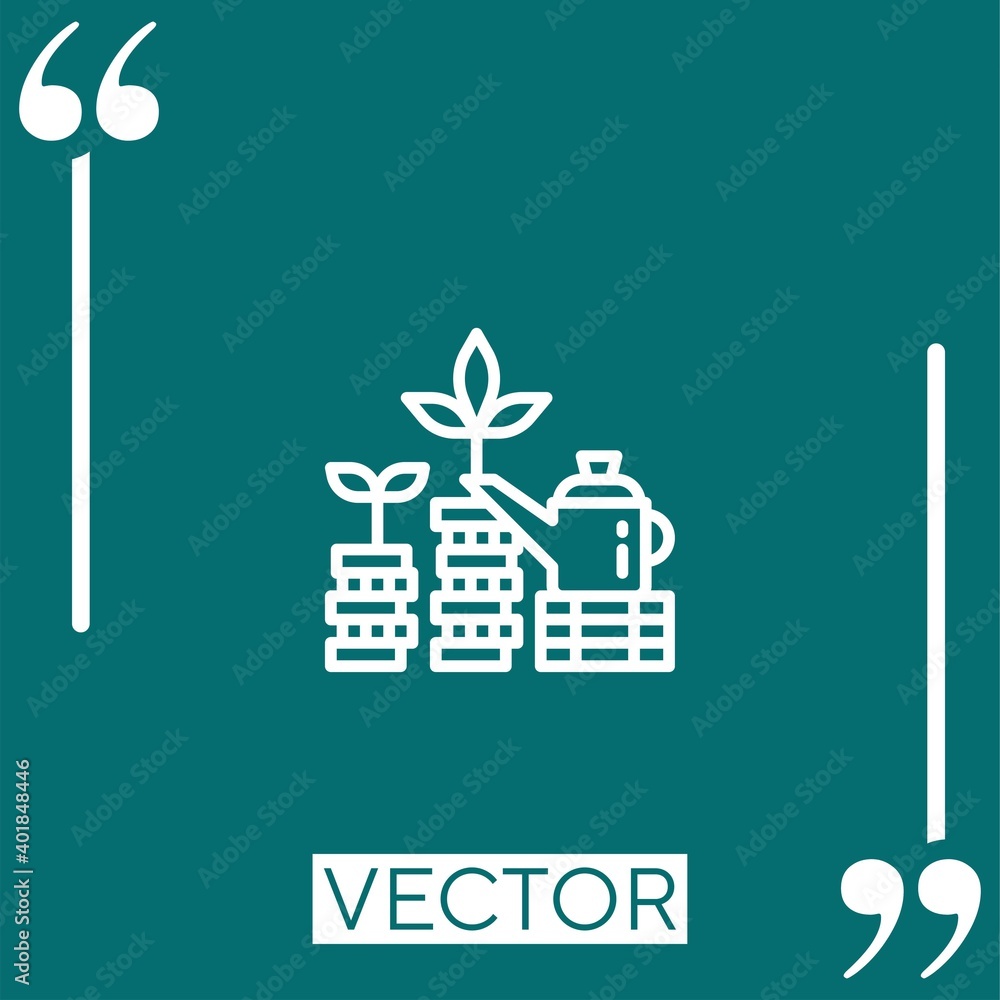 Fototapeta premium money growth vector icon Linear icon. Editable stroked line
