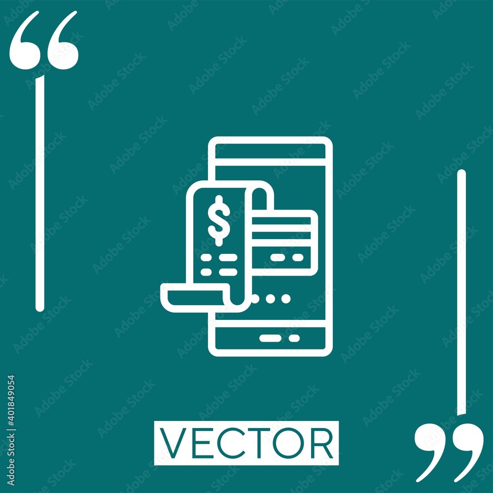 mobile payment vector icon Linear icon. Editable stroked line mobile payment vector icon Linear icon. Editable stroked line