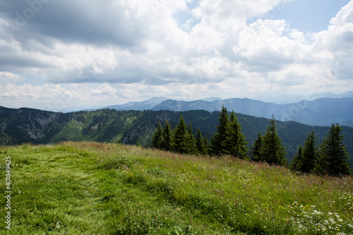 Mountain view panorama from Setzberg mountain, Bavaria