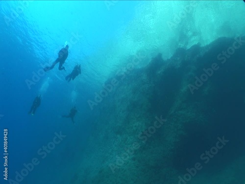 Wallpaper Mural scuba divers exploring underwater diving activity Torontodigital.ca