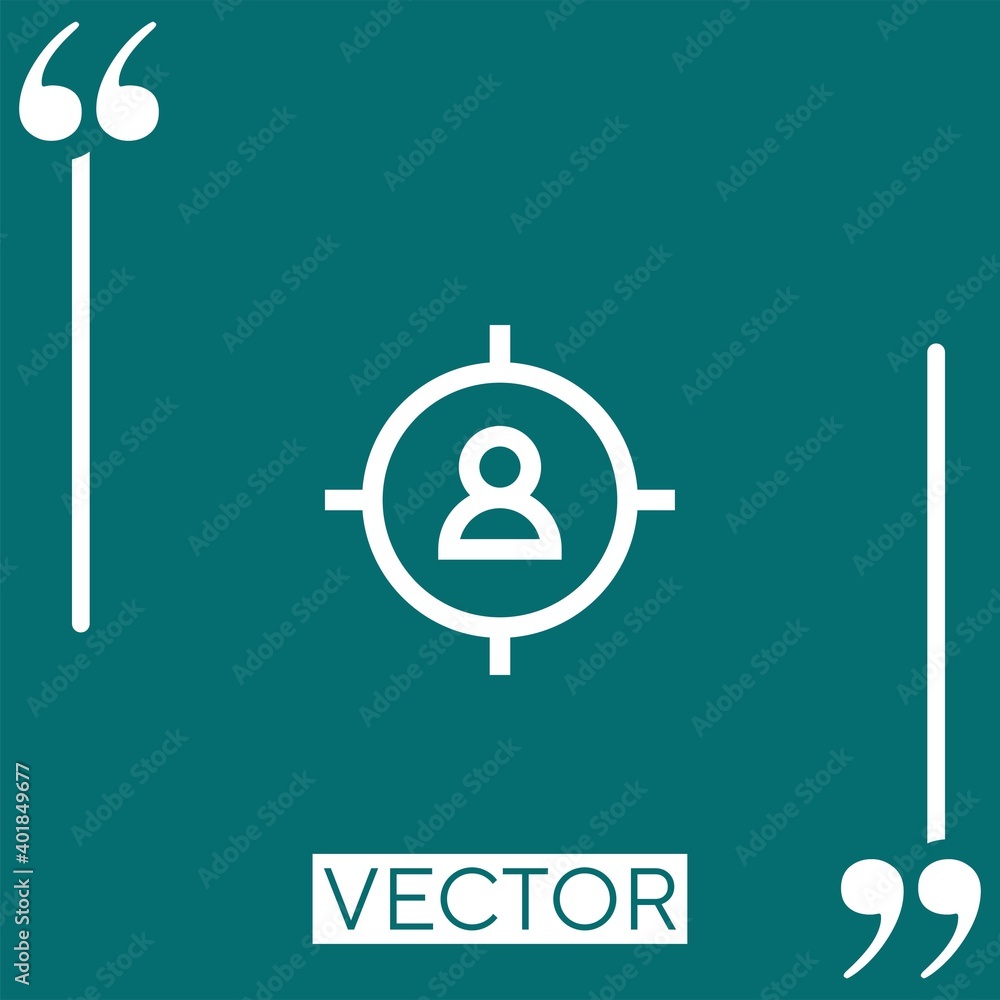 targeted vector icon Linear icon. Editable stroked line targeted vector icon Linear icon. Editable stroked line