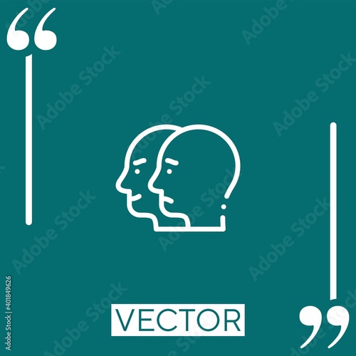 schizophrenia vector icon Linear icon. Editable stroked line
