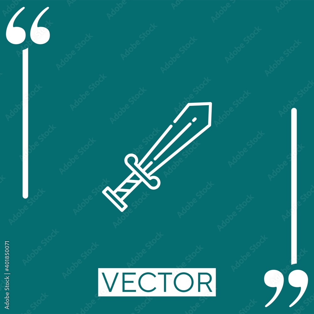 sword vector icon Linear icon. Editable stroked line sword vector icon Linear icon. Editable stroked line