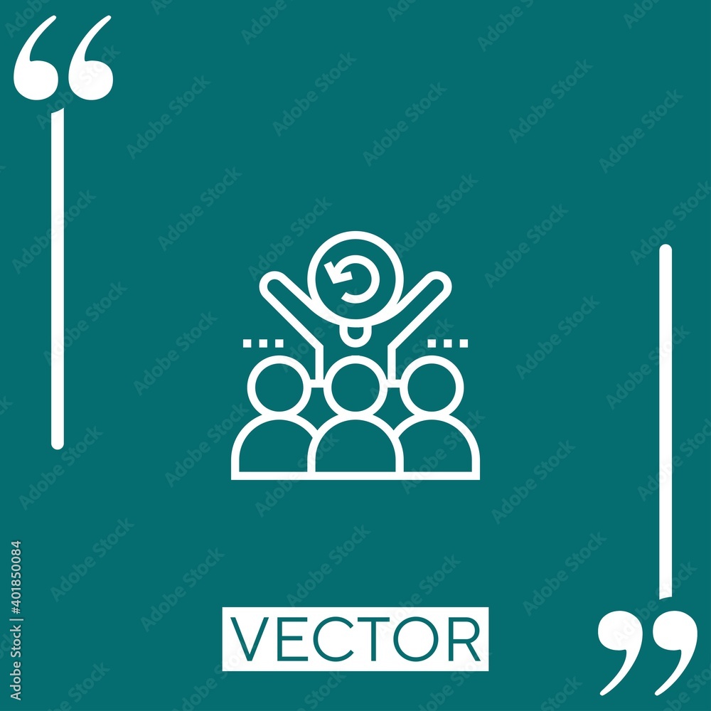 team vector icon Linear icon. Editable stroked line team vector icon Linear icon. Editable stroked line