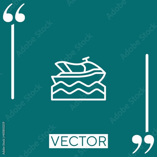 jetski vector icon Linear icon. Editable stroked line