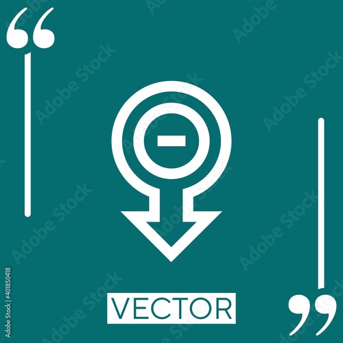 substract vector icon Linear icon. Editable stroked line photo