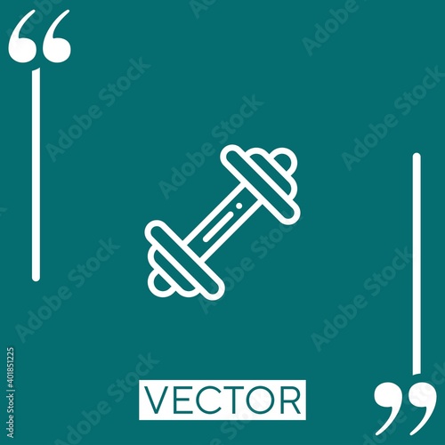 barbell vector icon Linear icon. Editable stroked line