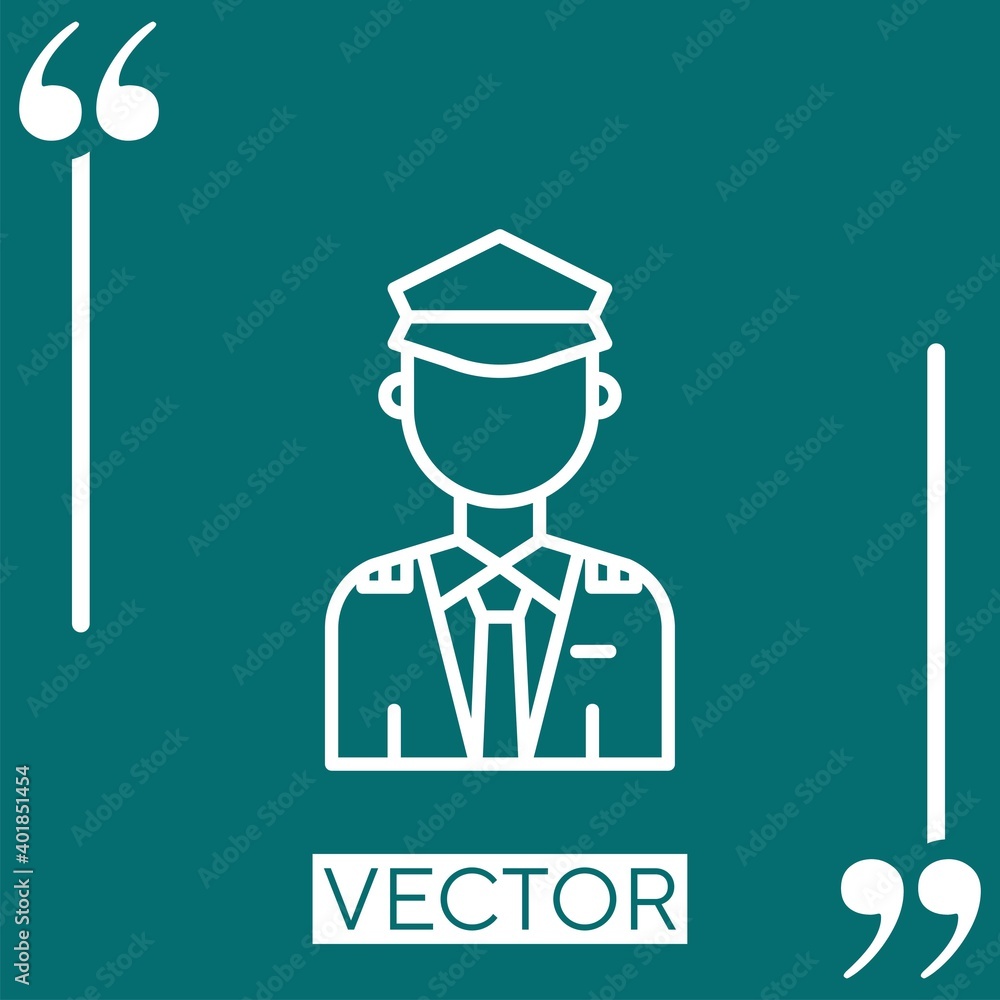 pilot vector icon Linear icon. Editable stroked line pilot vector icon Linear icon. Editable stroked line