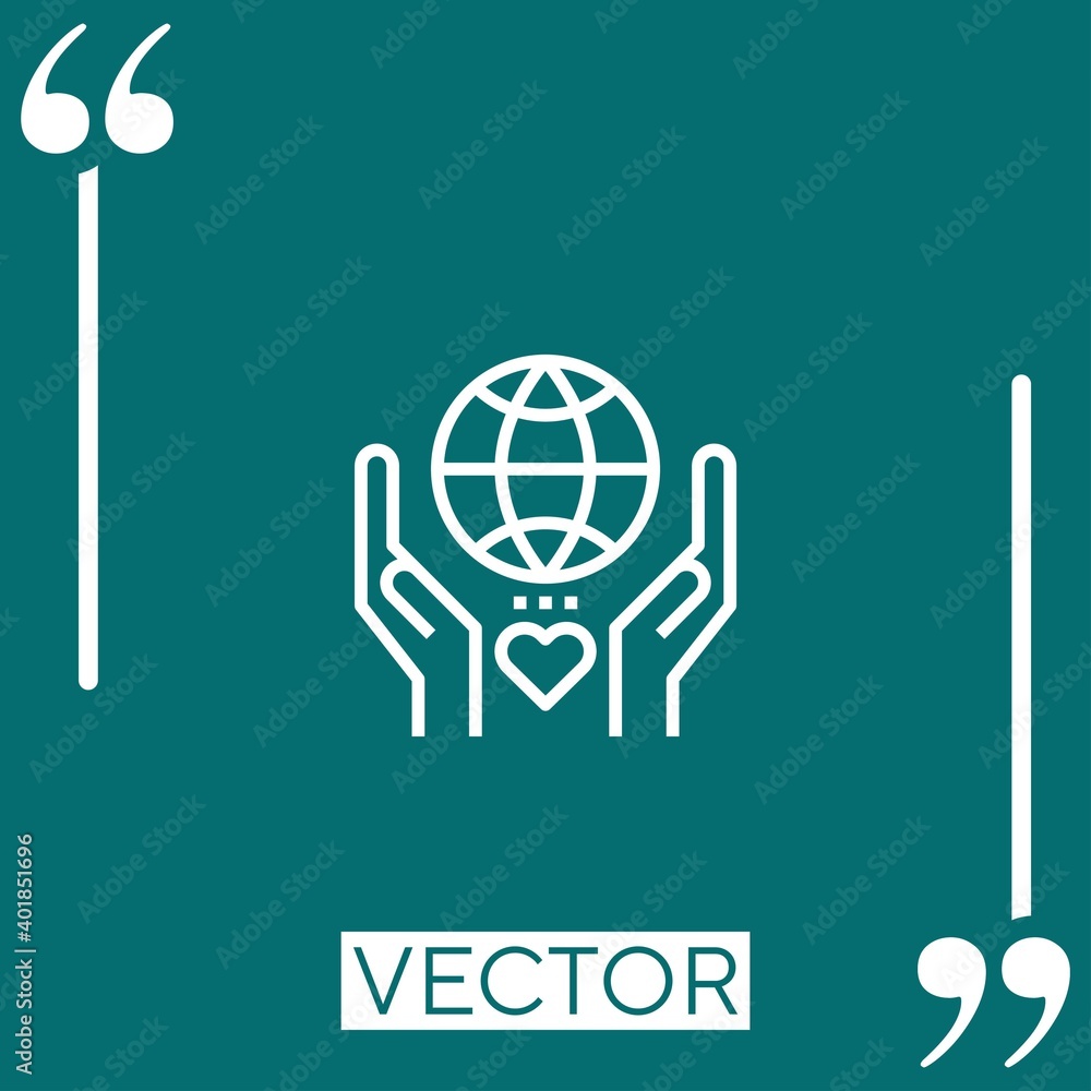 charity vector icon Linear icon. Editable stroked line charity vector icon Linear icon. Editable stroked line