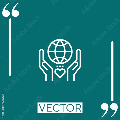 charity vector icon Linear icon. Editable stroked line