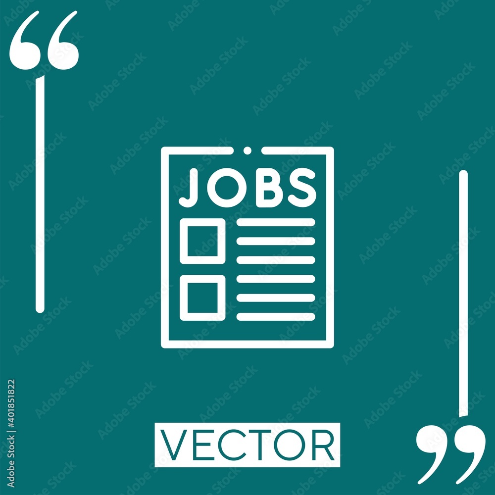 job vector icon Linear icon. Editable stroked line job vector icon Linear icon. Editable stroked line