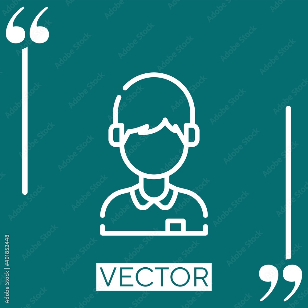 Fototapeta premium boy vector icon Linear icon. Editable stroked line