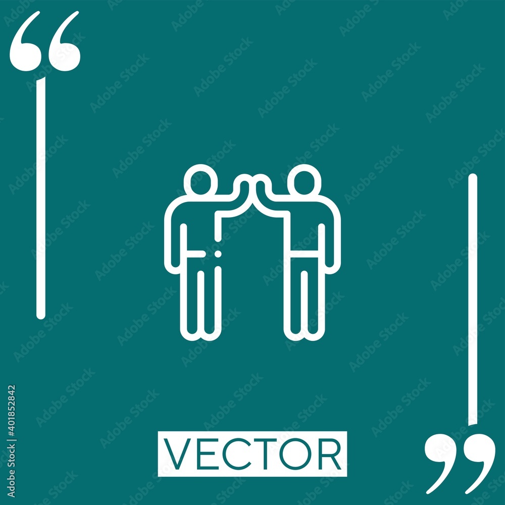 friendship vector icon Linear icon. Editable stroked line friendship vector icon Linear icon. Editable stroked line