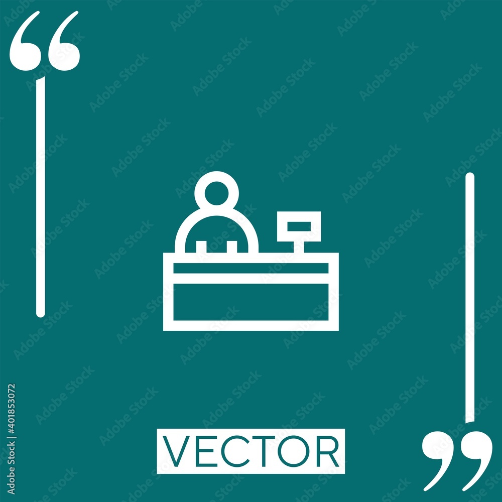 cashier vector icon Linear icon. Editable stroked line cashier vector icon Linear icon. Editable stroked line