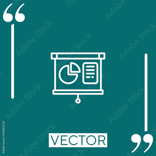 presentation vector icon Linear icon. Editable stroked line