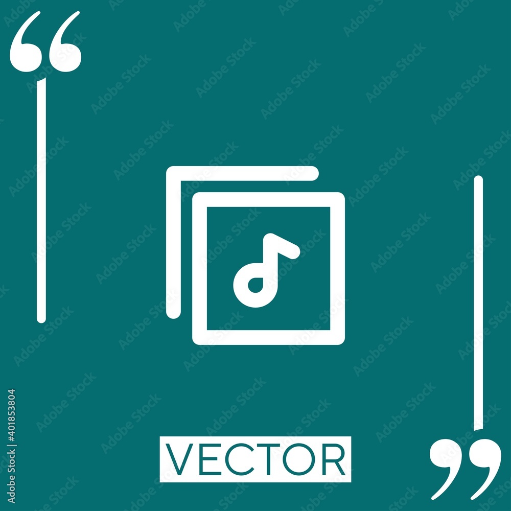 music album vector icon Linear icon. Editable stroked line music album vector icon Linear icon. Editable stroked line