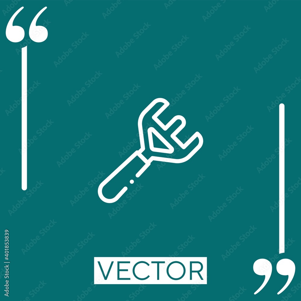 rake vector icon Linear icon. Editable stroked line