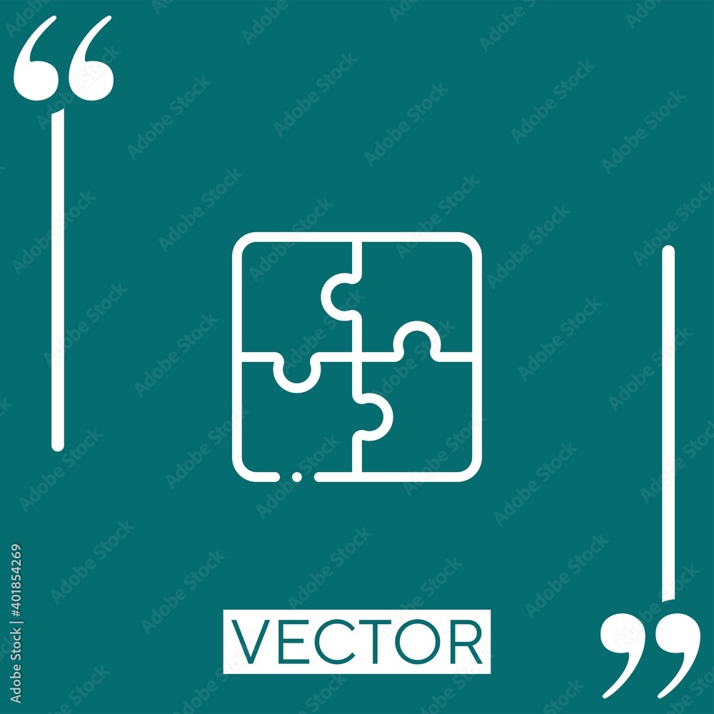puzzle vector icon Linear icon. Editable stroked line