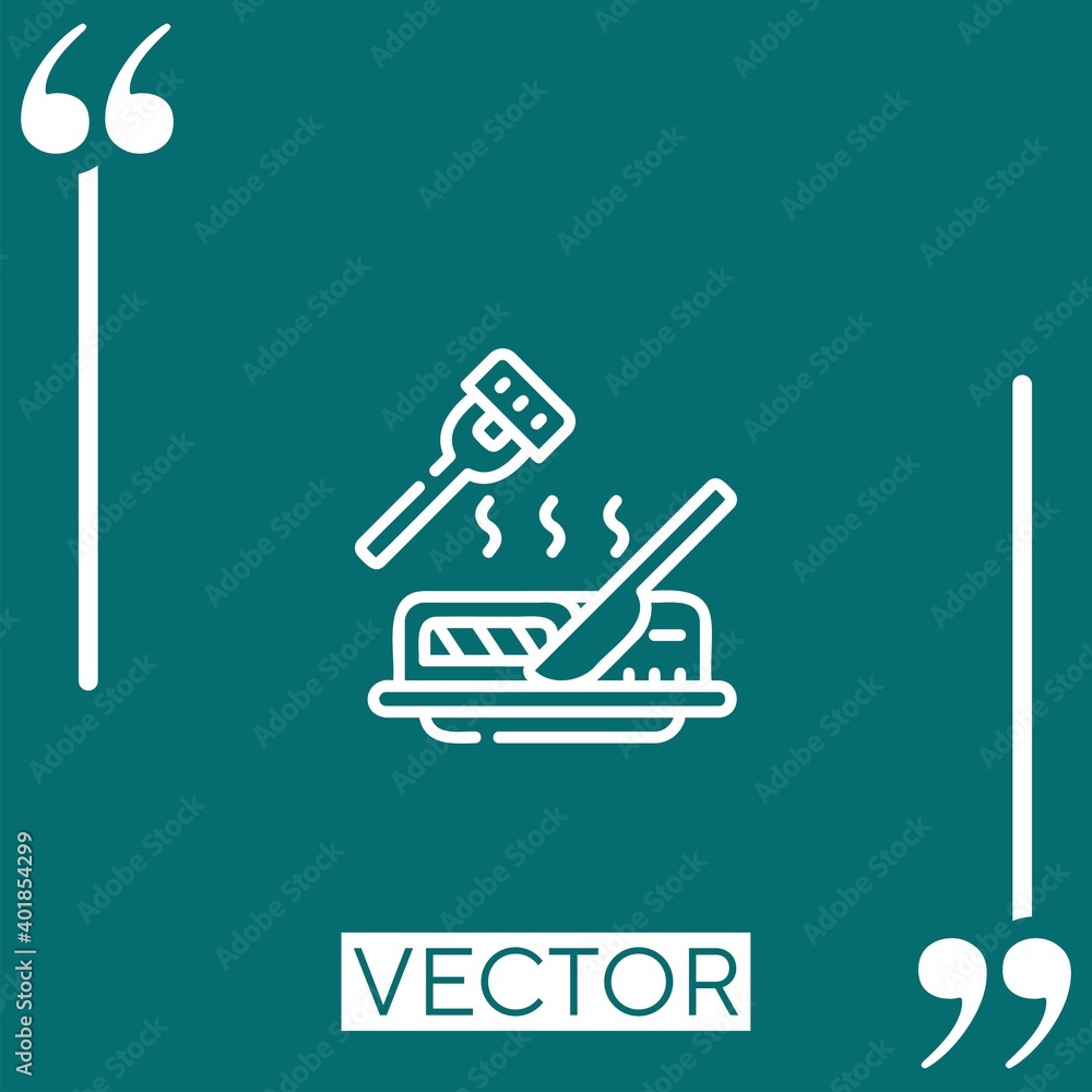 steak vector icon Linear icon. Editable stroked line