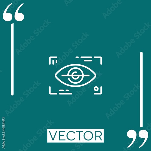 eye scanner Linear icon. Editable stroke line