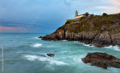 lighthouse on the coast, Cudillero, Asturias 