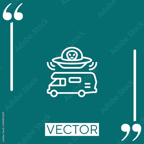 ufo hunter Linear icon. Editable stroke line