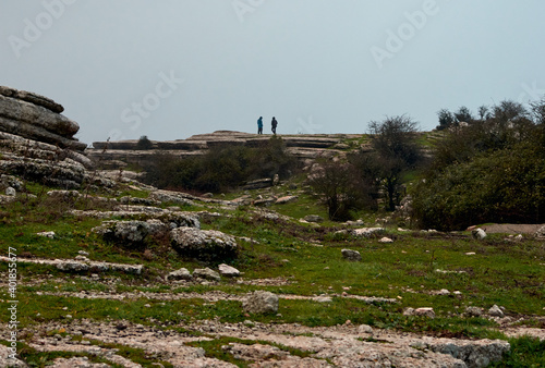 The beautiful grass-covered valley captured in Malaga, Spai