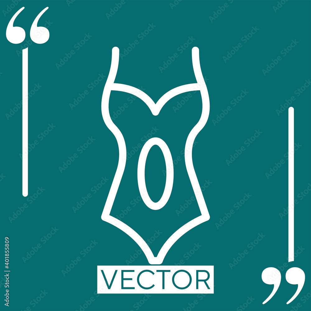 Fototapeta premium swimsuit Linear icon. Editable stroke line