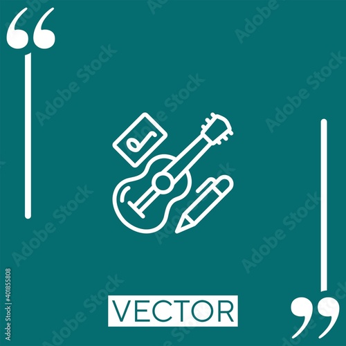 songwriter Linear icon. Editable stroke line