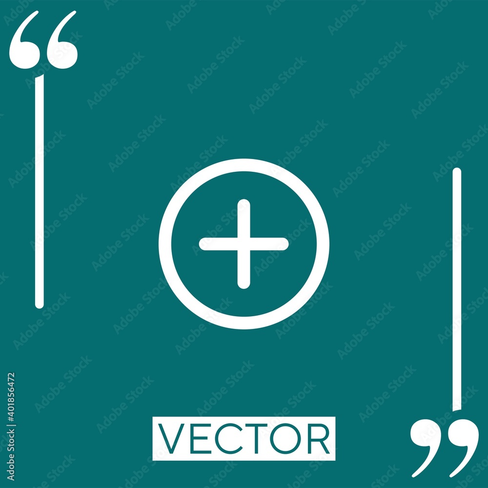 Fototapeta premium add circular interface button Linear icon. Editable stroke line