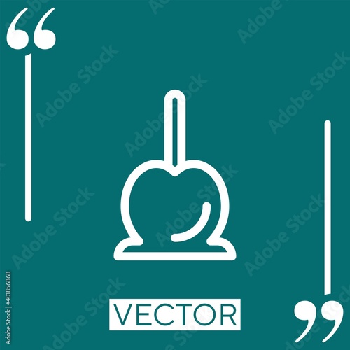 caramelized apple Linear icon. Editable stroke line