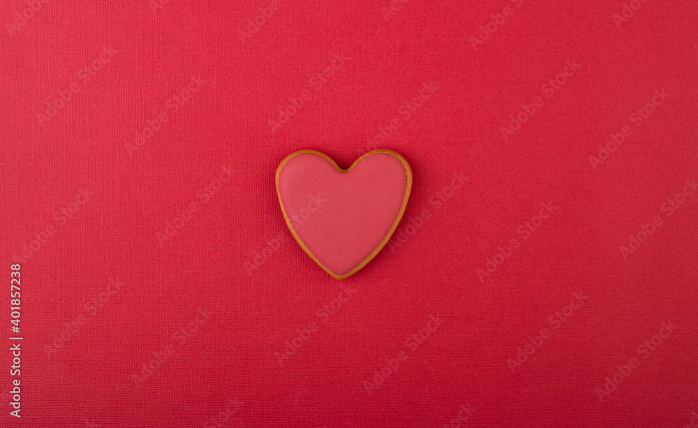 red heart on a red background, with space for text