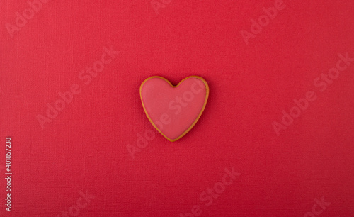 red heart on a red background, with space for text