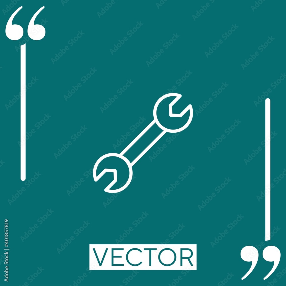 double sided wrench tool outline vector icon Linear icon. Editable stroked line double sided wrench tool outline vector icon Linear icon. Editable stroked line